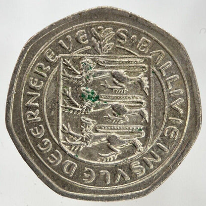 1982 Guernsey 20p Twenty-Pence Coin | Fine Collectable Grade