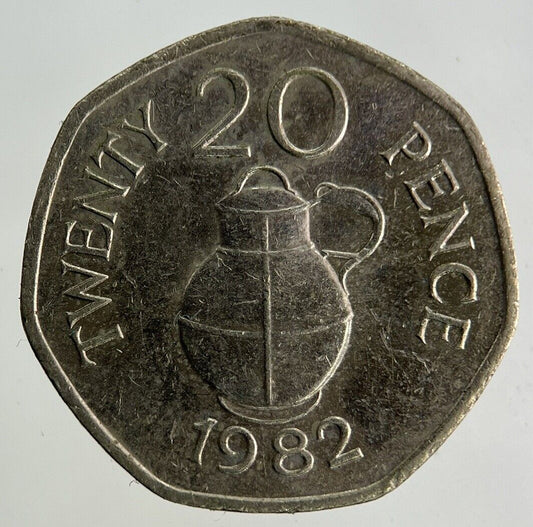 1982 Guernsey 20p Twenty-Pence Coin | Fine Collectable Grade