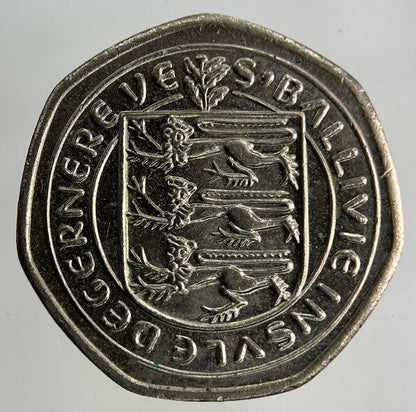 1982 Guernsey 20p Twenty-Pence Coin | Fine Collectable Grade