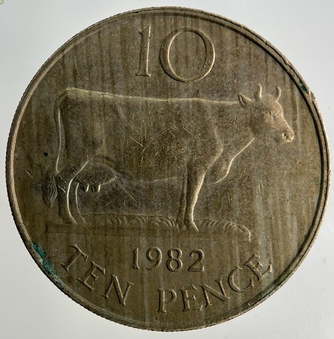 1982 Guernsey 10p Ten-Pence Coin | Fine Collectable Grade