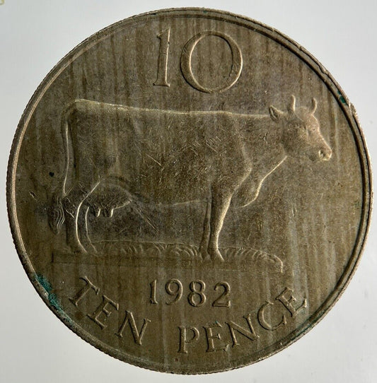 1982 Guernsey 10p Ten-Pence Coin | Fine Collectable Grade
