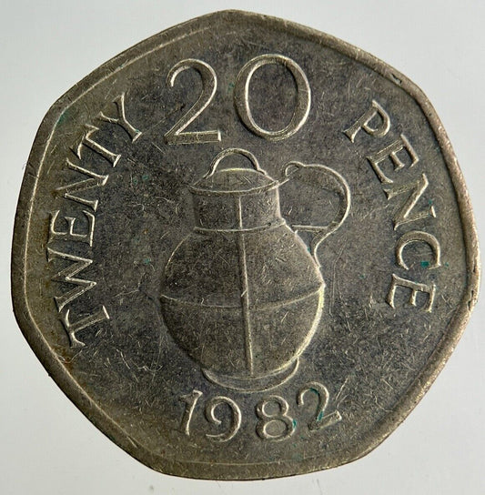 1982 Guernsey 20p Twenty-Pence Coin | Fine Collectable Grade
