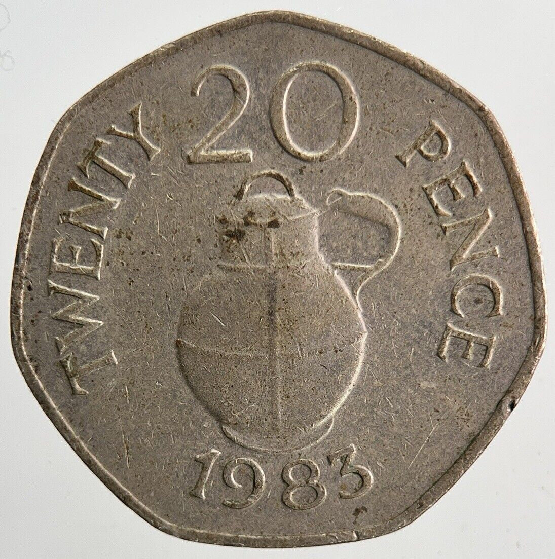 1983 Guernsey 20p Twenty Pence Coin | Fine Collectable Grade | a6567