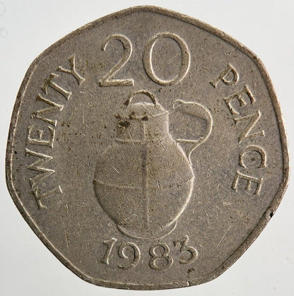 1983 Guernsey 20p Twenty Pence Coin | Fine Collectable Grade | a6567