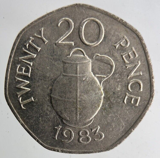 1983 Bailiwick Of Jersey 20p Twenty 20 Pence Coin | Fine Collectable Grade