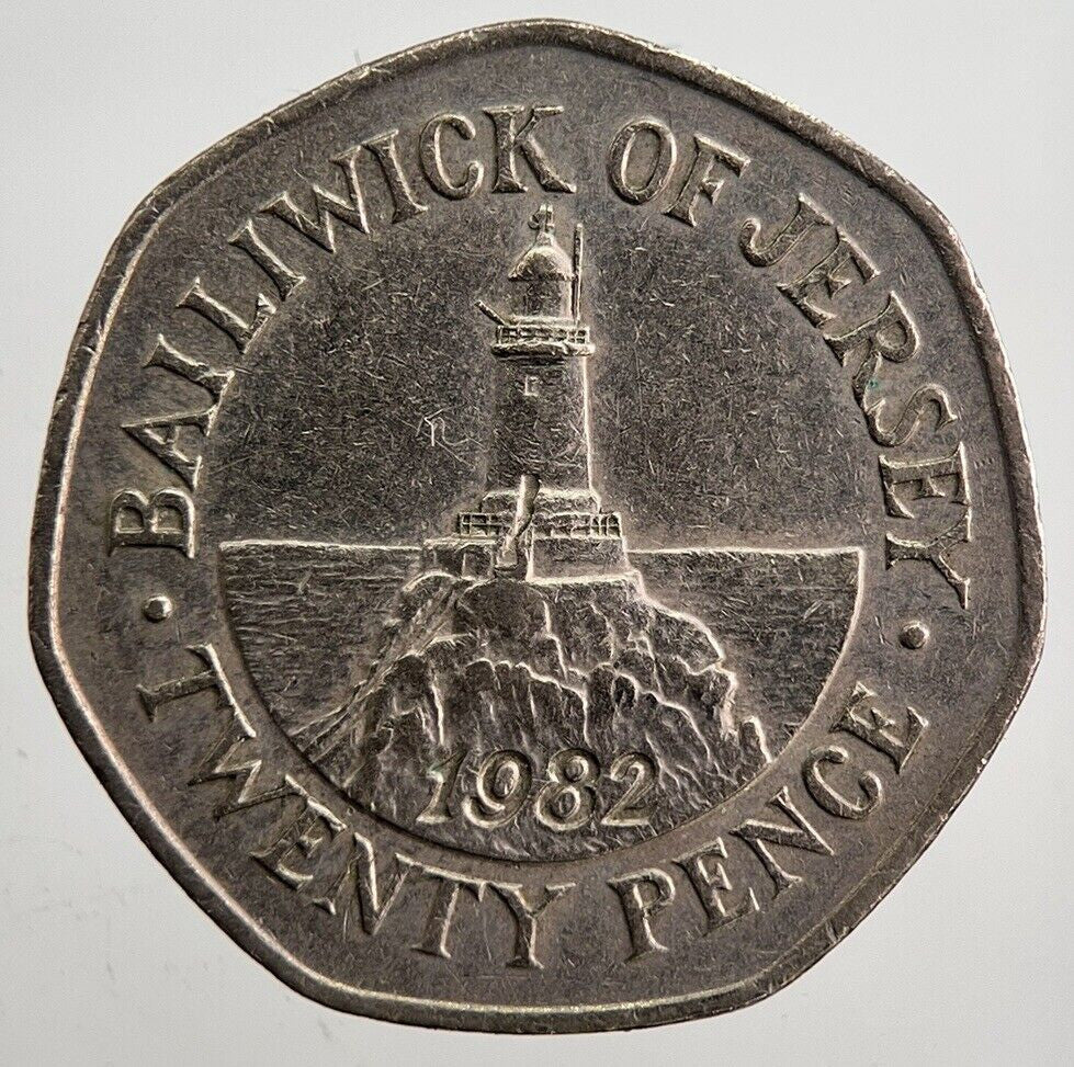 1982 Jersey 20p 20 Twenty-Pence Coin | Very High Grade | a4984