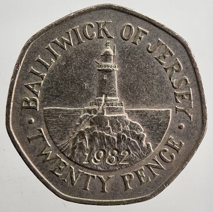 1982 Jersey 20p 20 Twenty-Pence Coin | Very High Grade | a4984