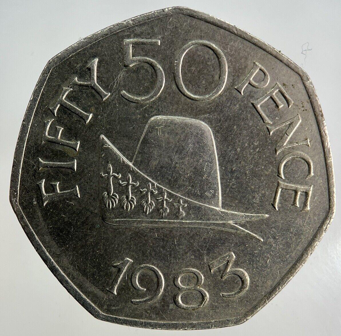 1983 Guernsey 50p Fifty-Pence Coin | Fine Collectable Grade