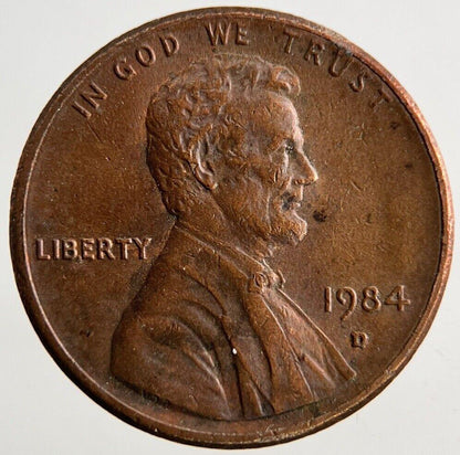 1984-D US USA Lincoln One Cent Coin | Very High Grade
