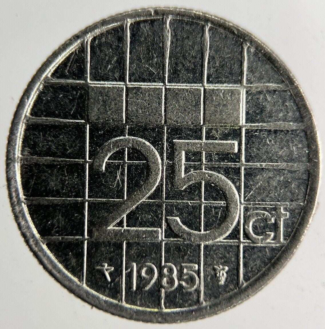 1985 Netherlands 25 Cents Coin | Fine Collectable Grade