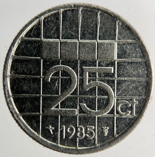 1985 Netherlands 25 Cents Coin | Fine Collectable Grade