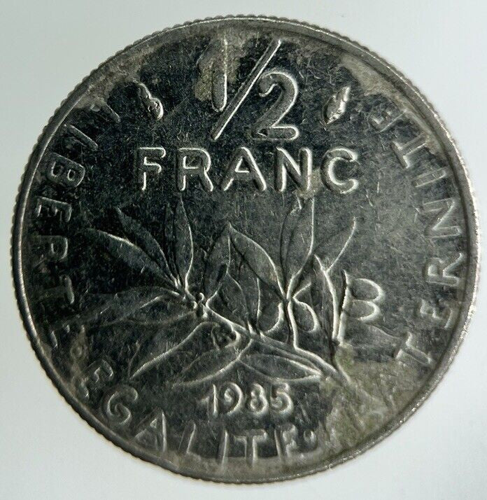 1985 France 1/2 Half Franc Coin | Fine Collectable Grade