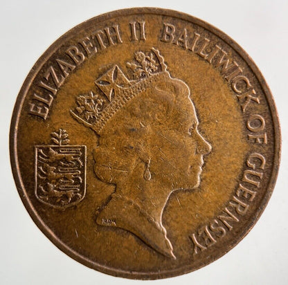 1986 Guernsey 2p Two-Pence Coin | Fine Collectable Grade