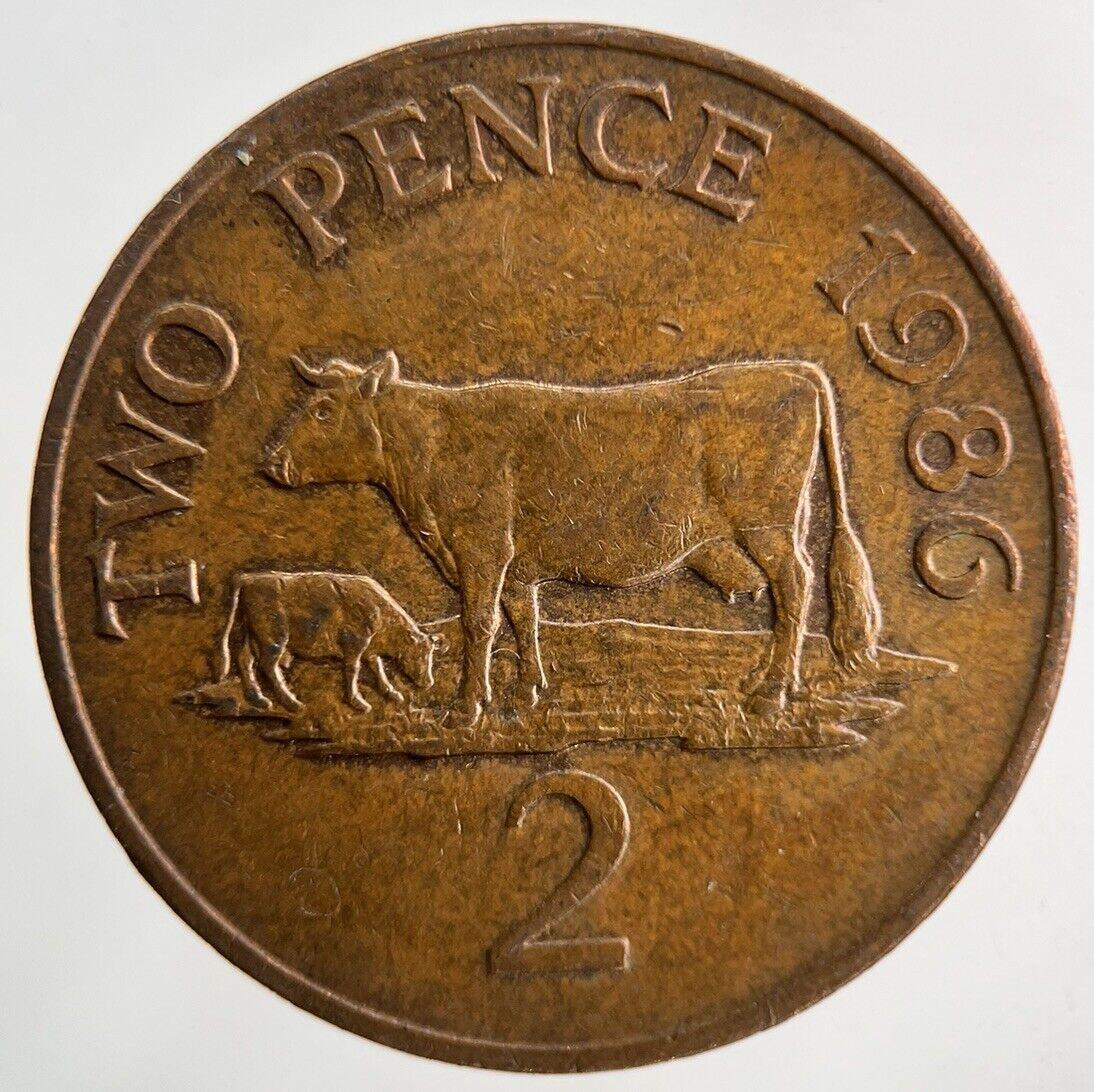 1986 Guernsey 2p Two-Pence Coin | Fine Collectable Grade