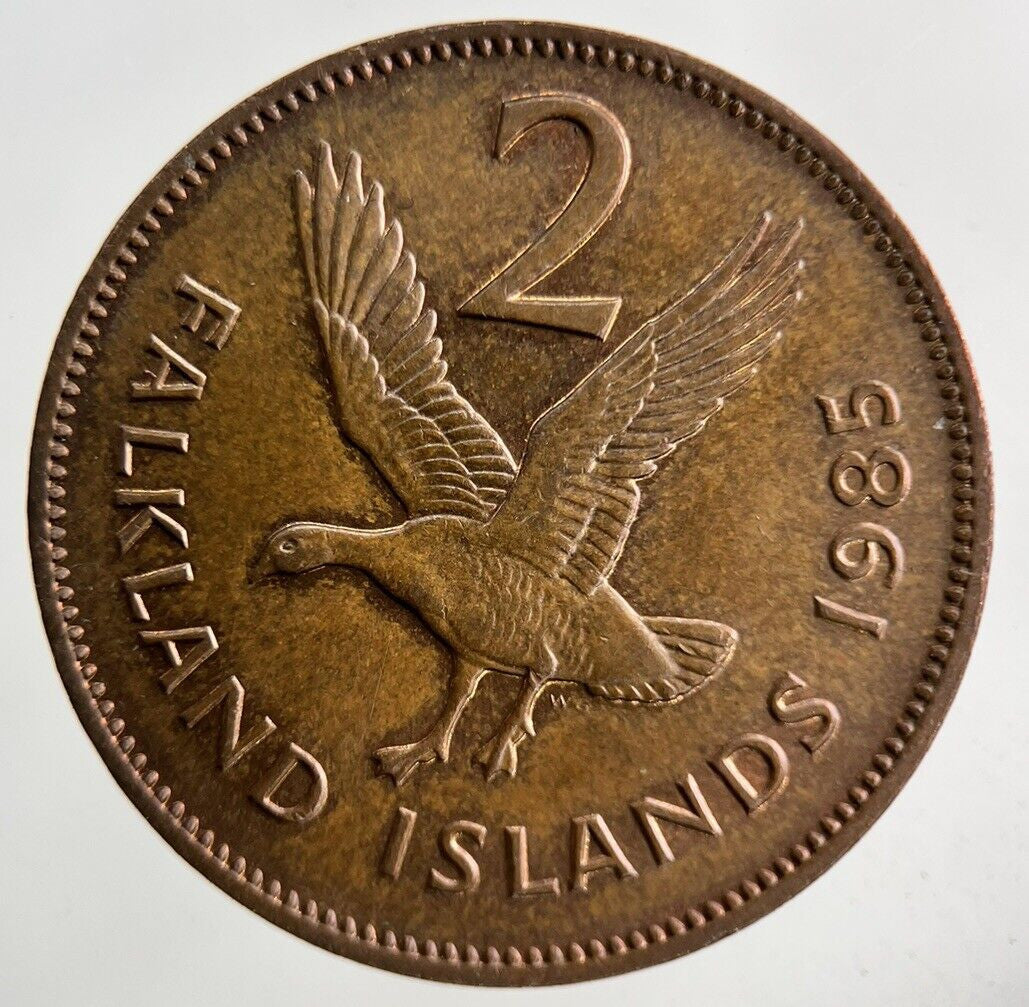 1985 Falkland Islands 2p Two-Pence Coin | Fine Collectable Grade