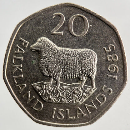 1985 Falkland Islands 20p Twenty-Pence Coin | Fine Collectable Grade