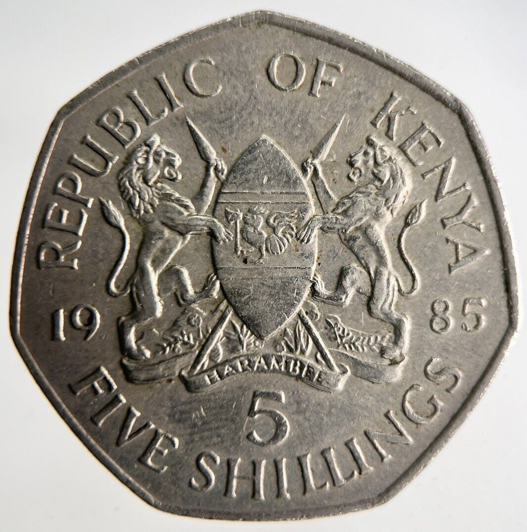 1985 Africa Kenya 5 Shillings Coin | Fine Collectable Grade