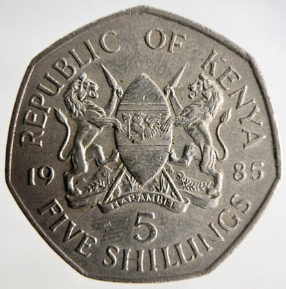1985 Africa Kenya 5 Shillings Coin | Fine Collectable Grade