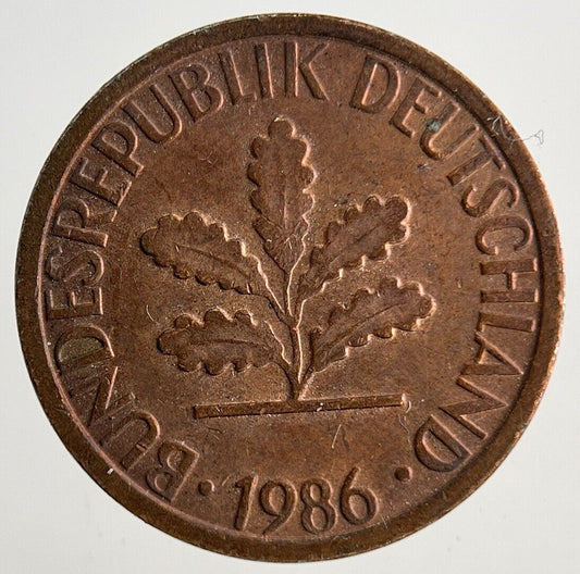 1986 Germany 1 Pfennig Coin | Very High Grade