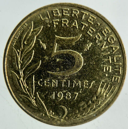 1987 France 5 Centimes Coin | Fine Collectable Grade
