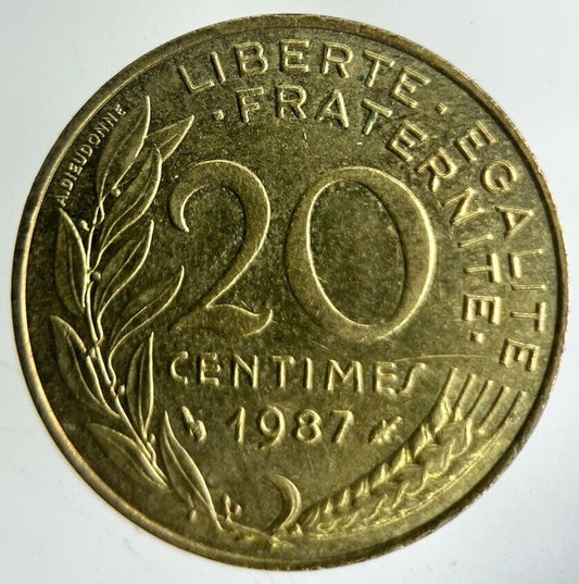 1987 France 20 Centimes Coin | Fine Collectable Grade