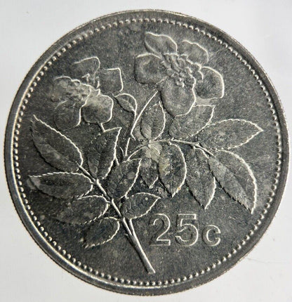 1986 Malta 25 Cents Coin | Fine Collectable Grade