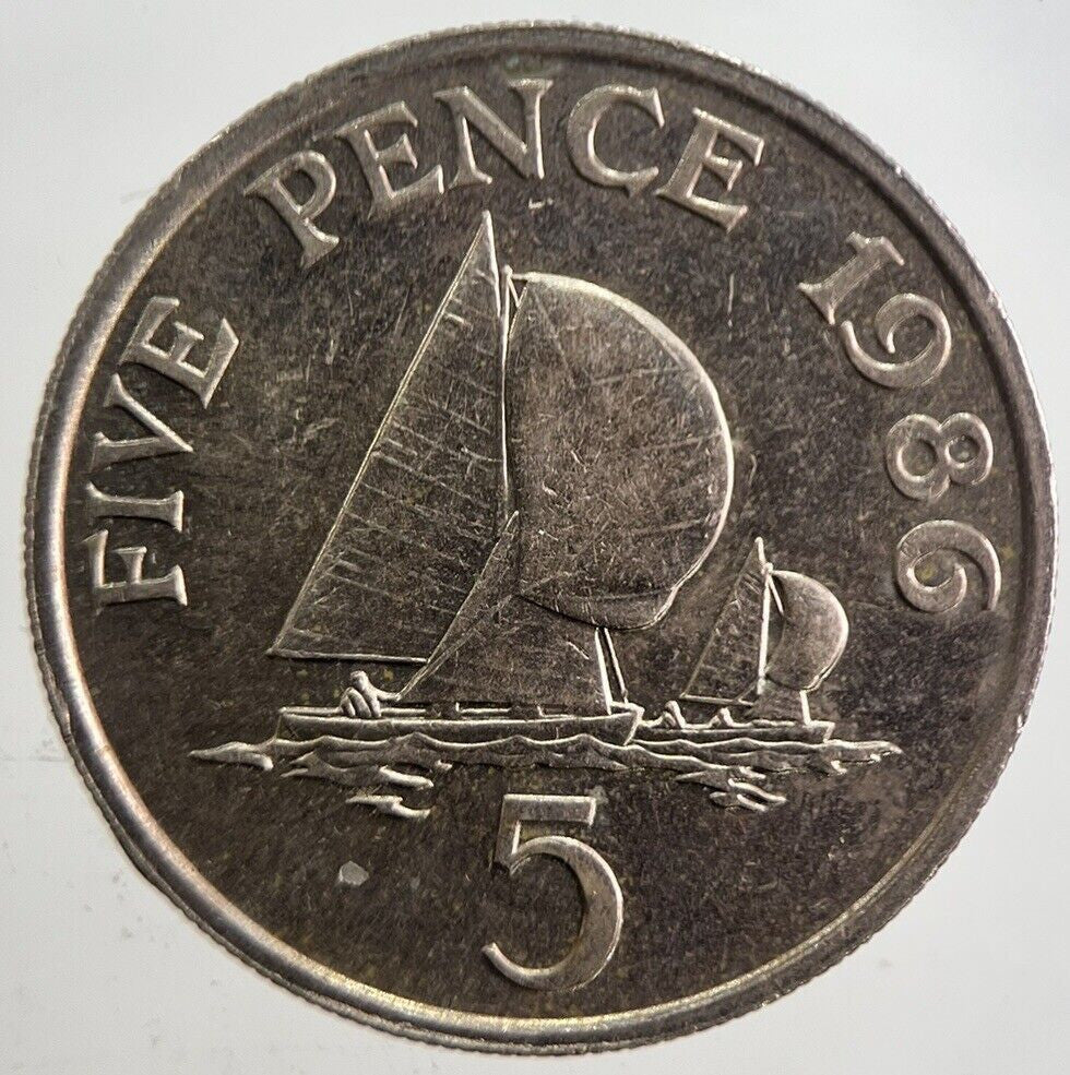 1986 Jersey 5p 5 Five-Pence Coin | Very High Grade | a4904