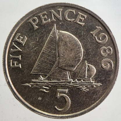1986 Jersey 5p 5 Five-Pence Coin | Very High Grade | a4904