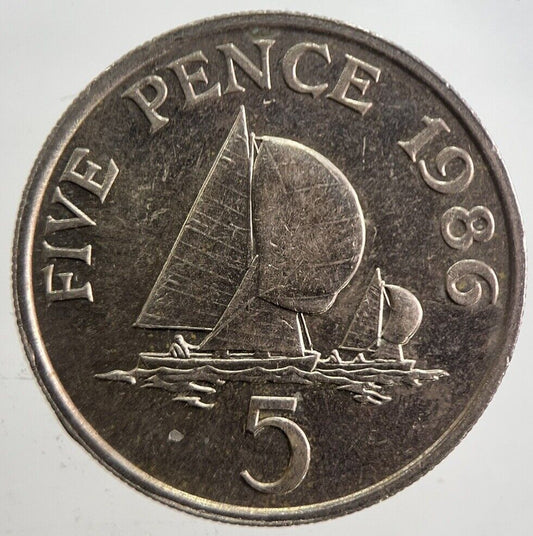 1986 Jersey 5p 5 Five-Pence Coin | Very High Grade | a4904