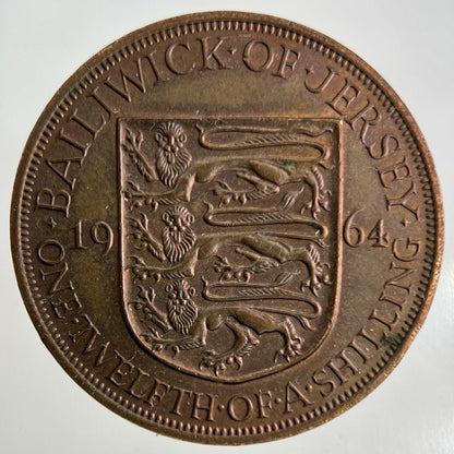 1964 Jersey 1/12 One Twelfth Of A Shilling Coin | Fine Collectable Grade
