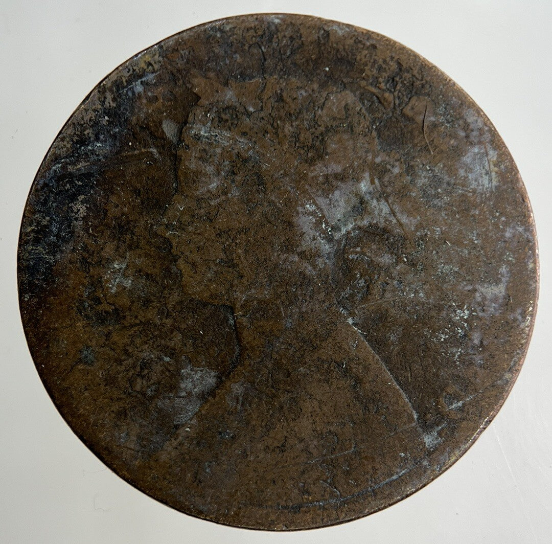 1863 Victoria Half-Penny Coin | Worn Grade