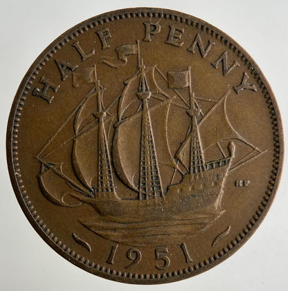 1951 George VI Half-Penny Coin | Fine Collectable Grade