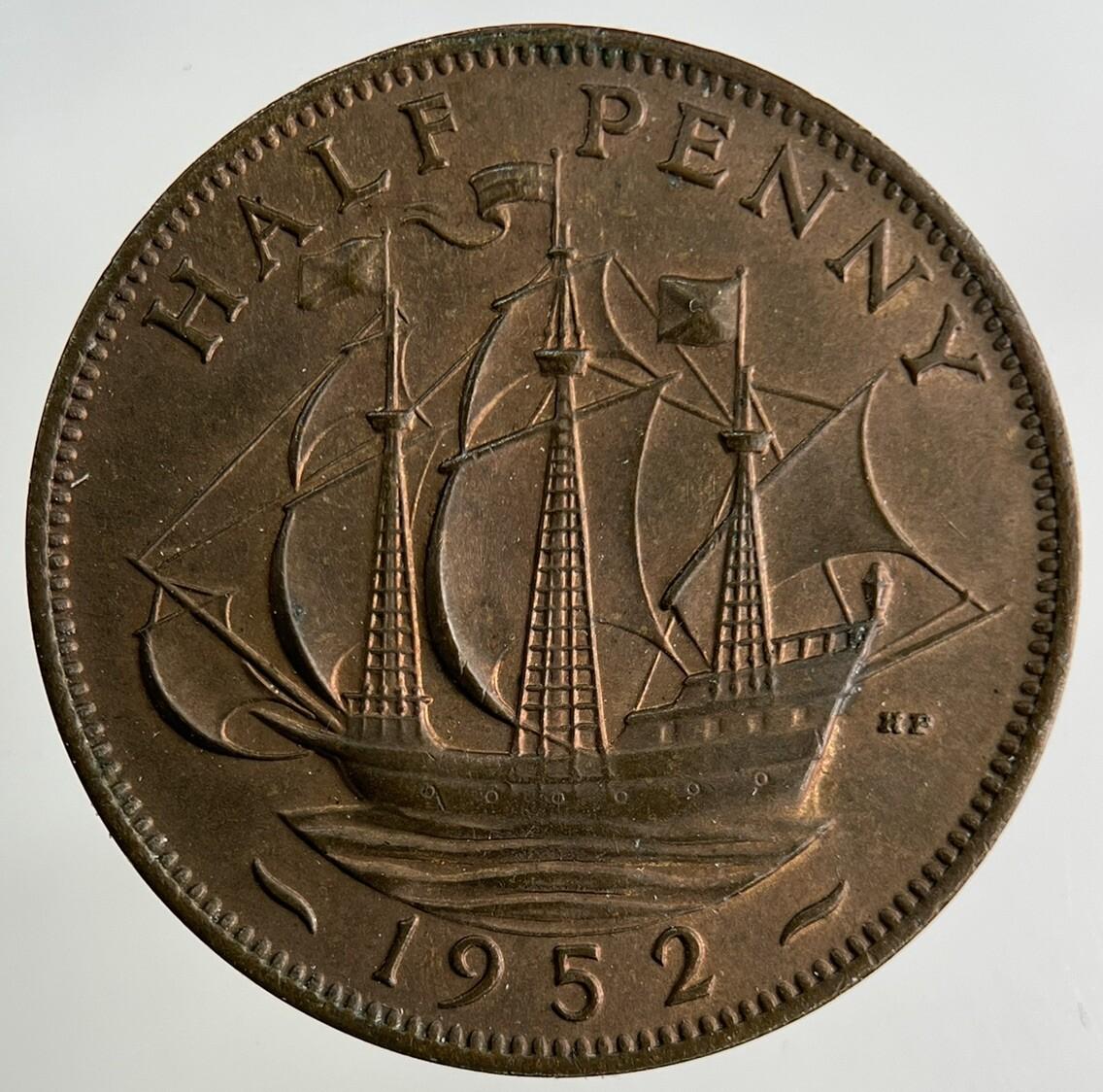 1952 George VI Half-Penny Coin | Very High Grade