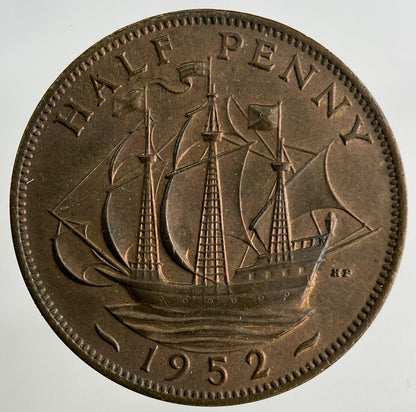1952 George VI Half-Penny Coin | Very High Grade