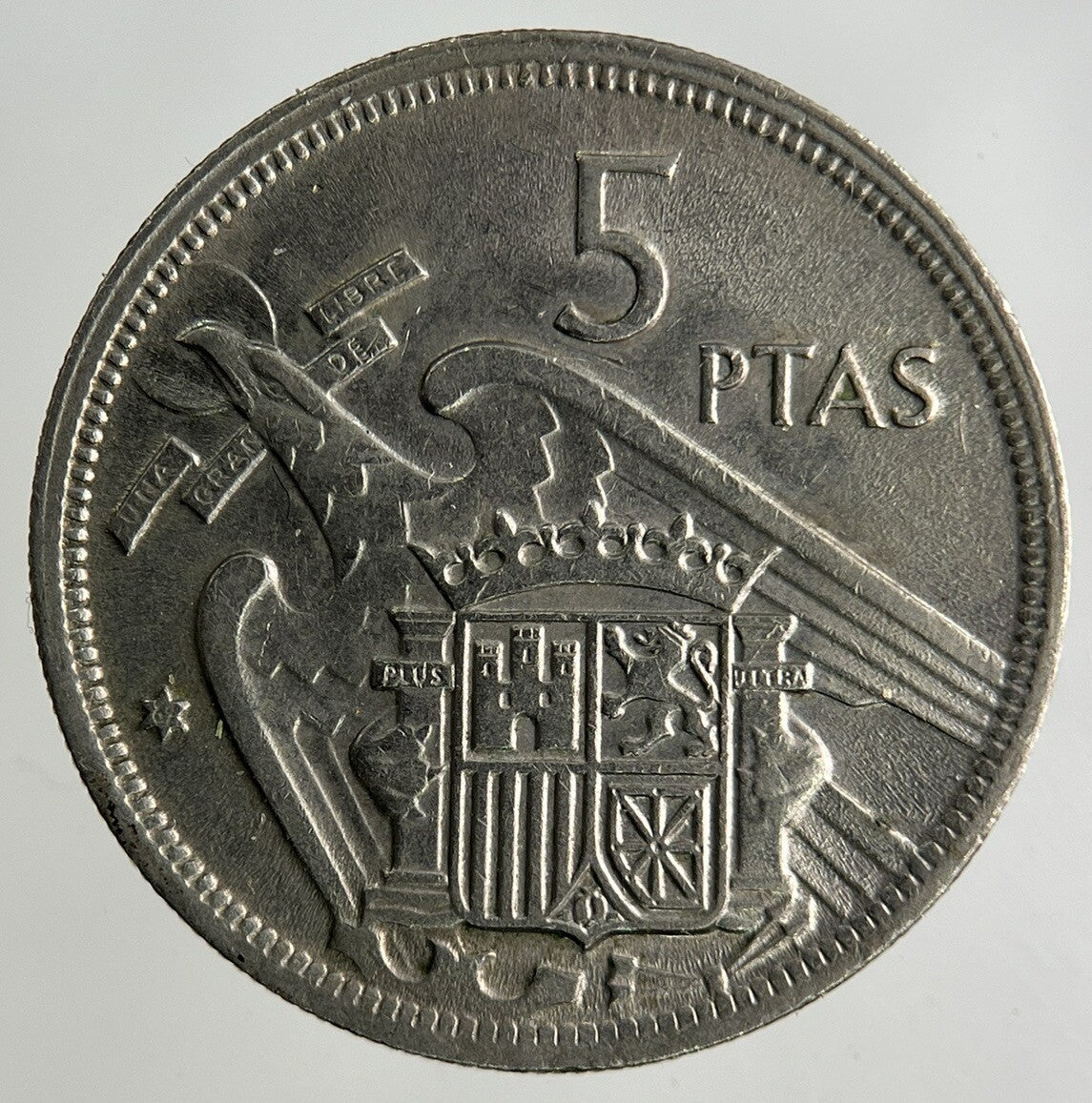 1957 Spain 5 Pesetas Coin | Fine Collectable Grade