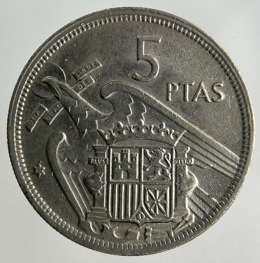 1957 Spain 5 Pesetas Coin | Fine Collectable Grade