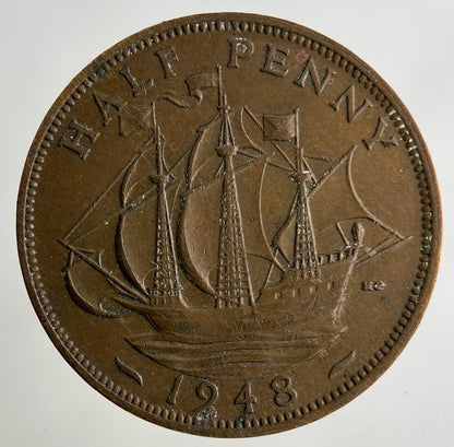 1948 George VI Half-Penny Coin | Fine Collectable Grade