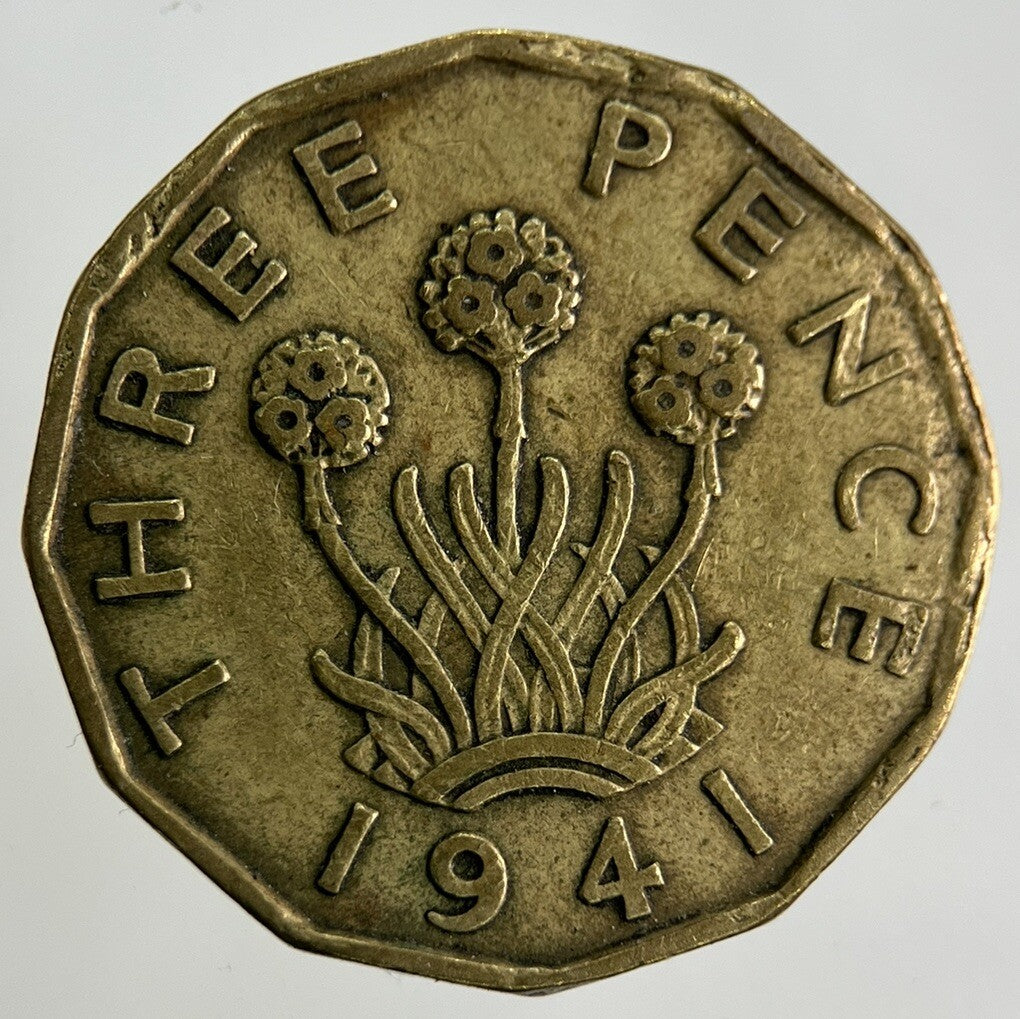 1941 George VI Brass Threepence Coin | Fine Collectable Grade