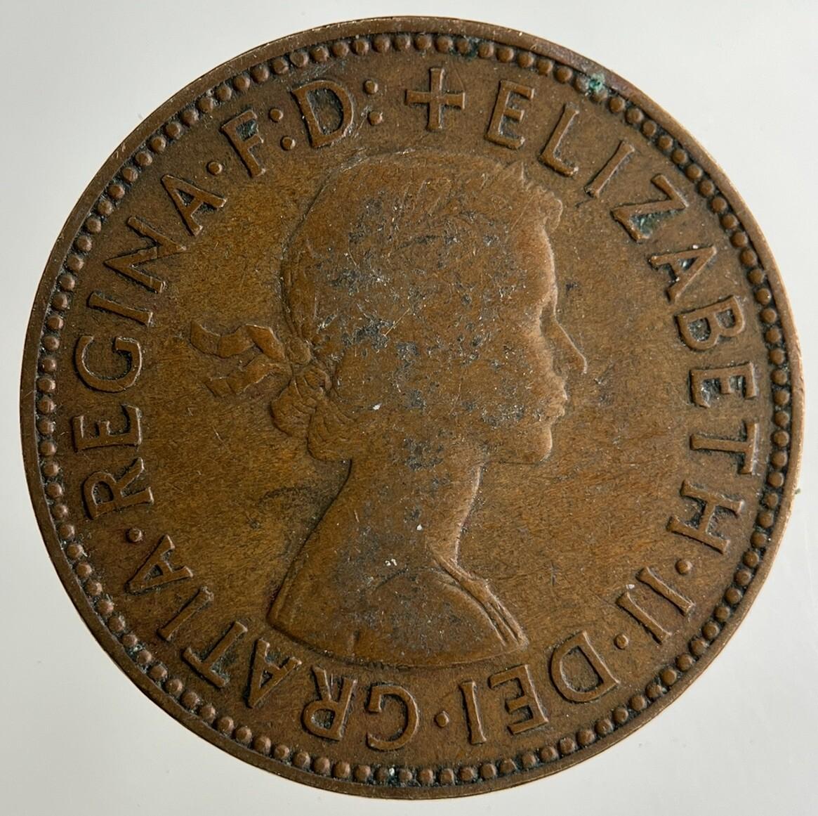 1958 Elizabeth II 2nd Half-Penny Coin | Fine Collectable Grade