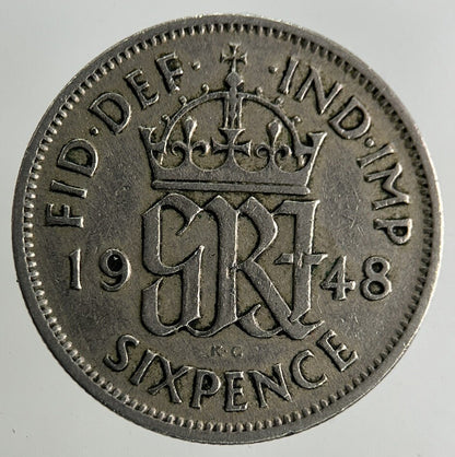 1948 George VI Sixpence Coin | Fine Collectable Grade
