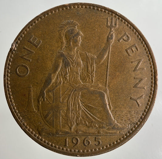1965 Elizabeth II 2nd One Penny Coin | Fine Collectable Grade