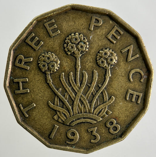1938 George VI Brass Threepence Coin | Fine Collectable Grade