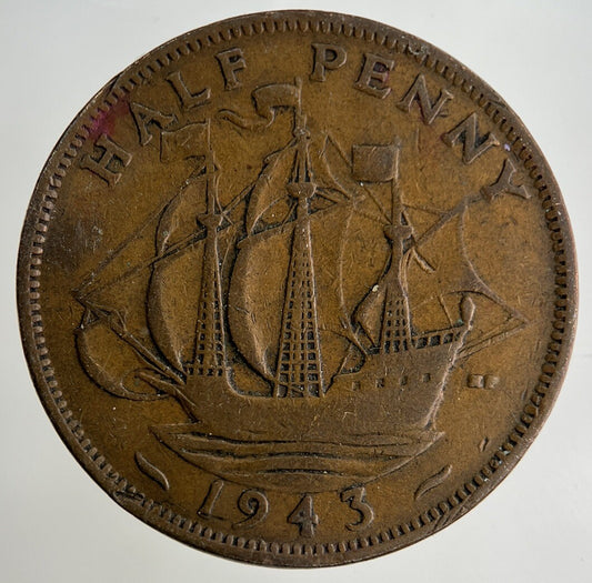 1943 George VI Half-Penny Coin | Collectable Grade