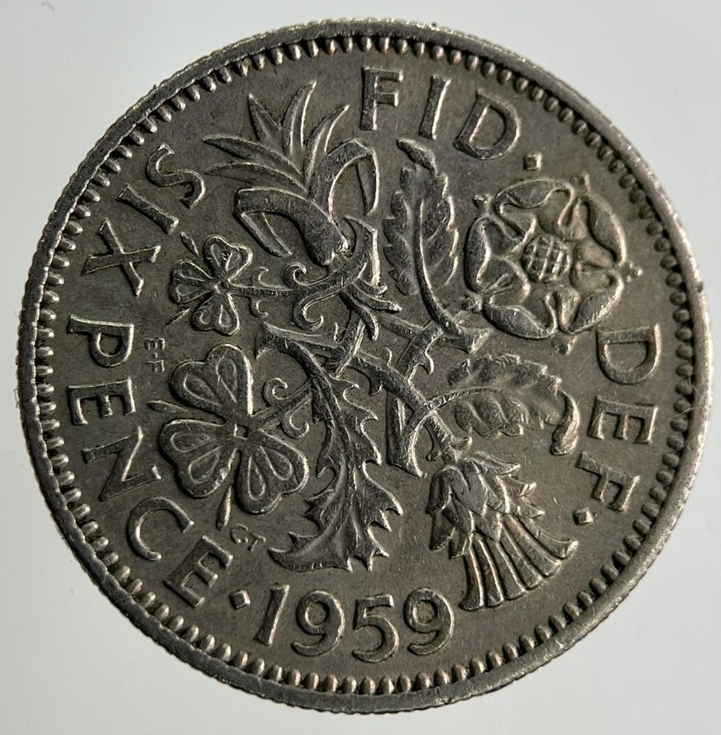 1959 Elizabeth II 2nd Sixpence Coin | Fine Collectable Grade