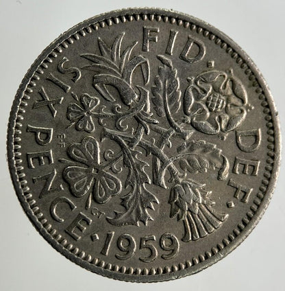 1959 Elizabeth II 2nd Sixpence Coin | Fine Collectable Grade