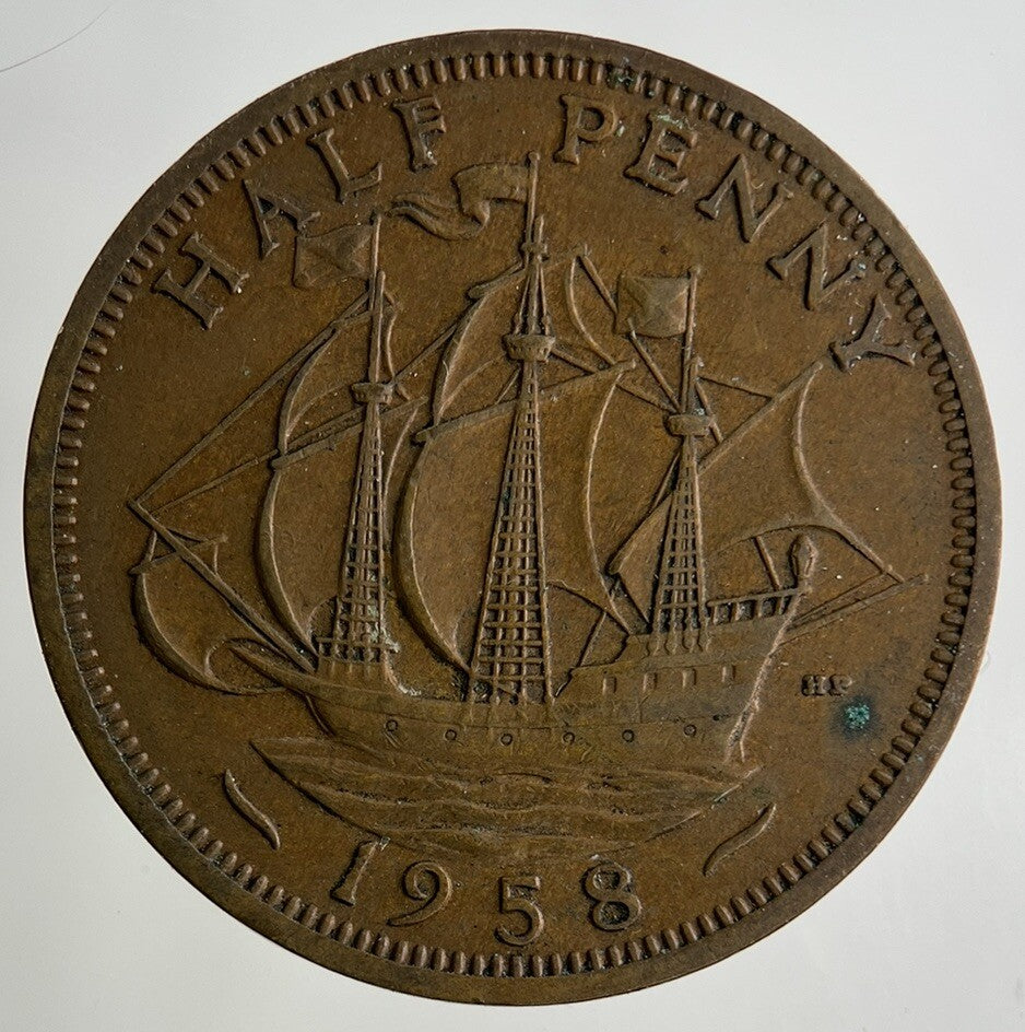 1958 Elizabeth II 2nd Half-Penny Coin | Fine Collectable Grade