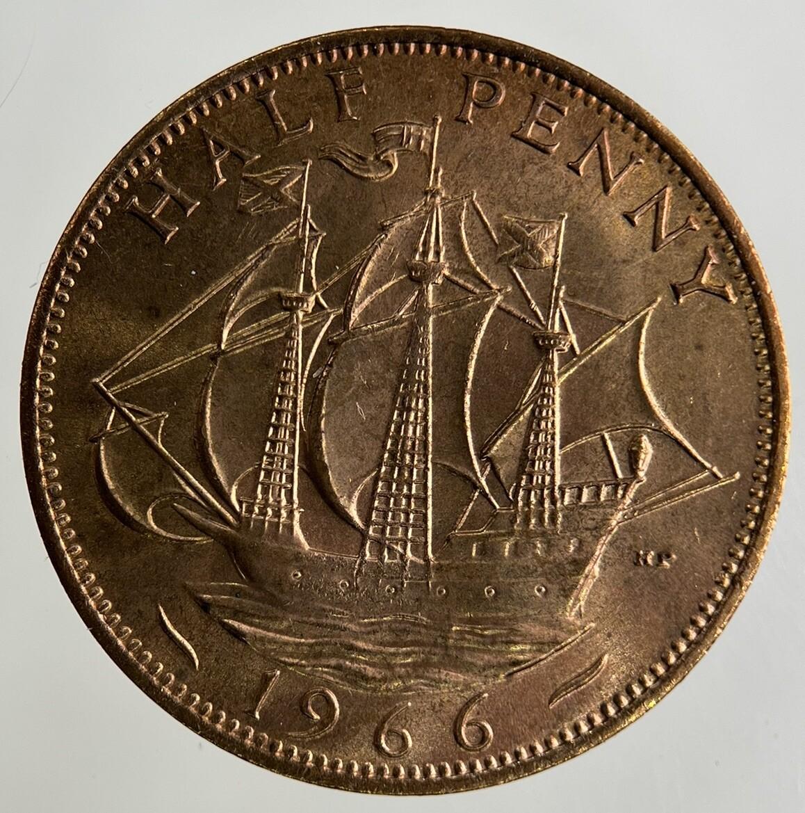 1966 Elizabeth II 2nd Half-Penny Coin | Very High Grade