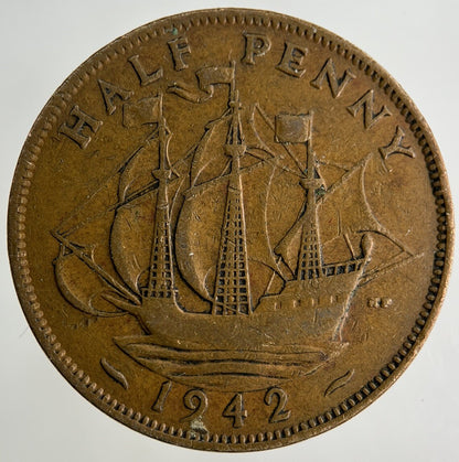 1942 George VI Half-Penny Coin | Collectable Grade