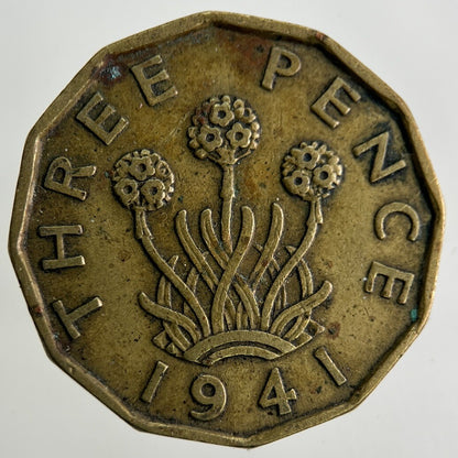 1941 George VI Brass Threepence Coin | Fine Collectable Grade