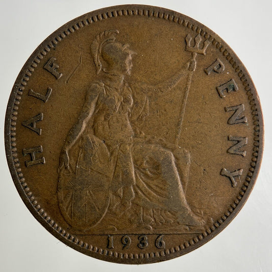1936 George V Half-Penny Coin | Fine Collectable Grade